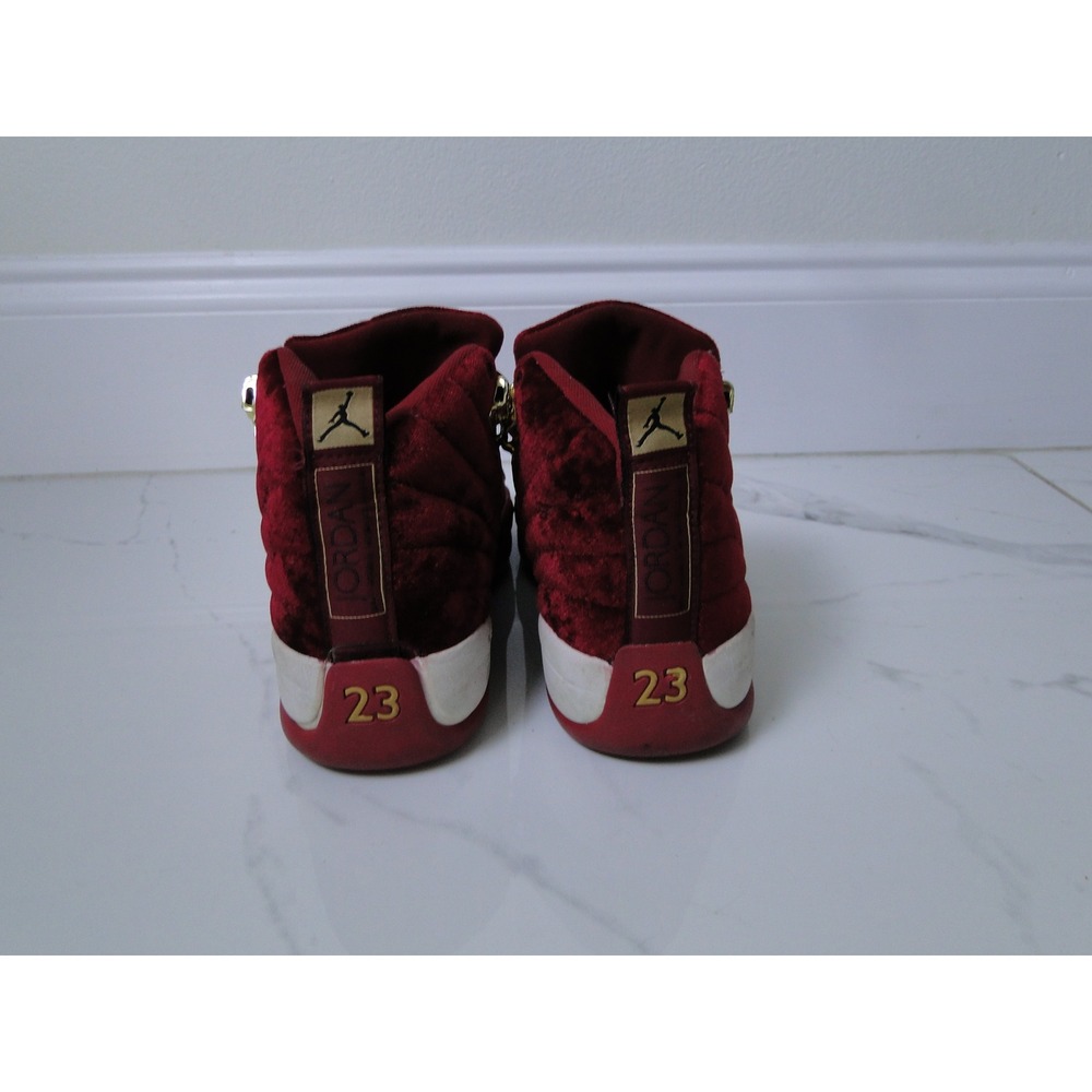 Air Jordan 12 Retro TW Burgundy Velvet Toddler Sneakers Size US 7 - Picture 5 of 6